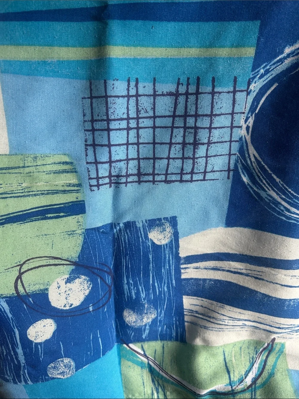 Vintage Blue & Green Abstract pillow sham